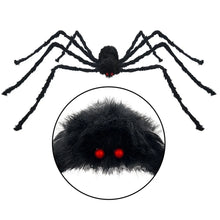 Load image into Gallery viewer, 150/200cm Black Scary Giant Spider Huge Spider Web Halloween Decoration Props Haunted House Holiday Outdoor Giant Decoration