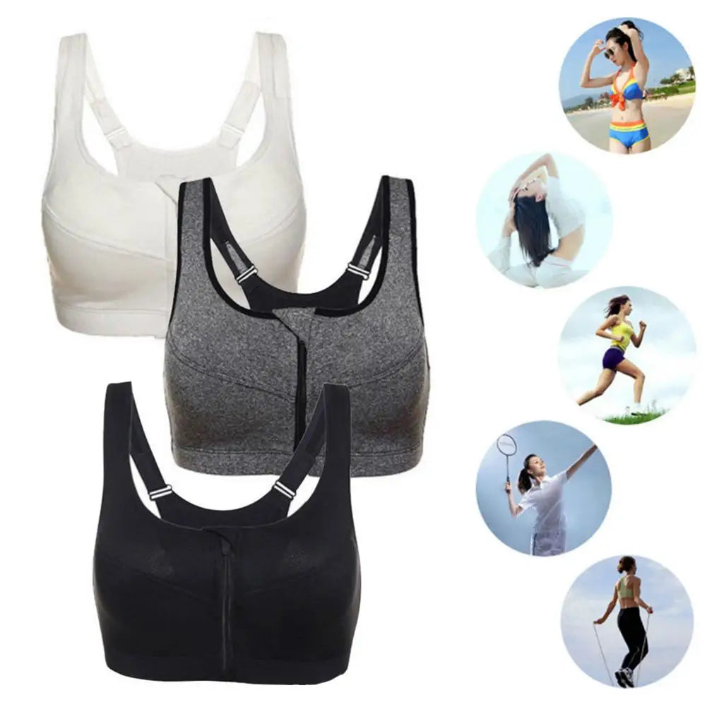 Women Sports Bras With Zip Elasticated Quick-dry Yoga Vest Fitness Push Up Training Jogging Girl Sport Underwears 2021 Hot Sale