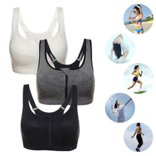 Load image into Gallery viewer, Women Sports Bras With Zip Elasticated Quick-dry Yoga Vest Fitness Push Up Training Jogging Girl Sport Underwears 2021 Hot Sale