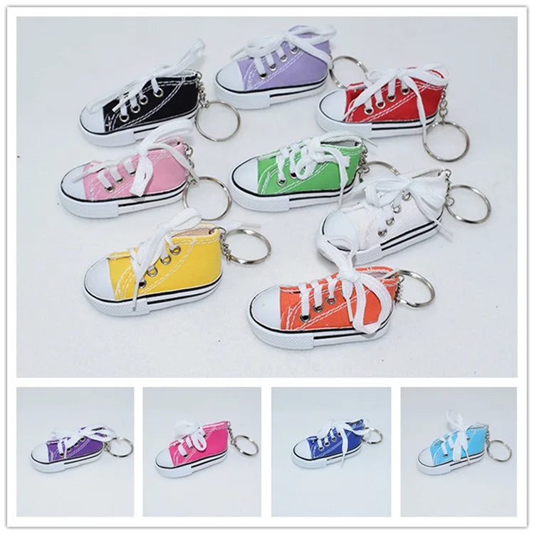 7.5CM 3D Novelty Canvas Sneaker Tennis Shoe Keychain Key Chain Pendants Party Jewelry Car Simulation Keyring for Men And Women