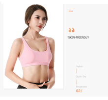 Load image into Gallery viewer, Fitness Sports Bra for Women Push Up Wirefree Padded Crisscross Strappy Running Gym Training Workout Yoga Underwear Crop Tops