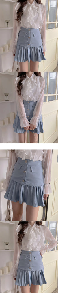 2024 Spring Chiffon Blouse Fashion Office Lady Tops Sweet Bow Shirt Women Casual Long Sleeve Female Clothing Blusas Mujer 13864