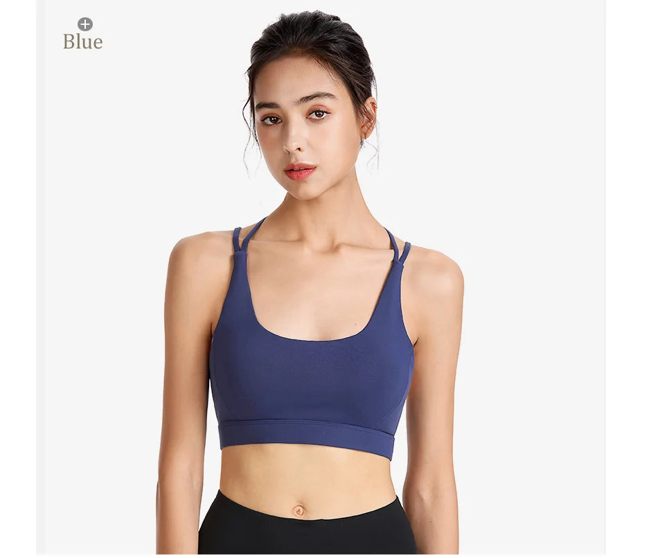 Fitness Bra Woman Plus Size XXL High Impact Push Up Shockproof Wireless Nylon Comfy Gym Running Workout Active Wear Sport Tops