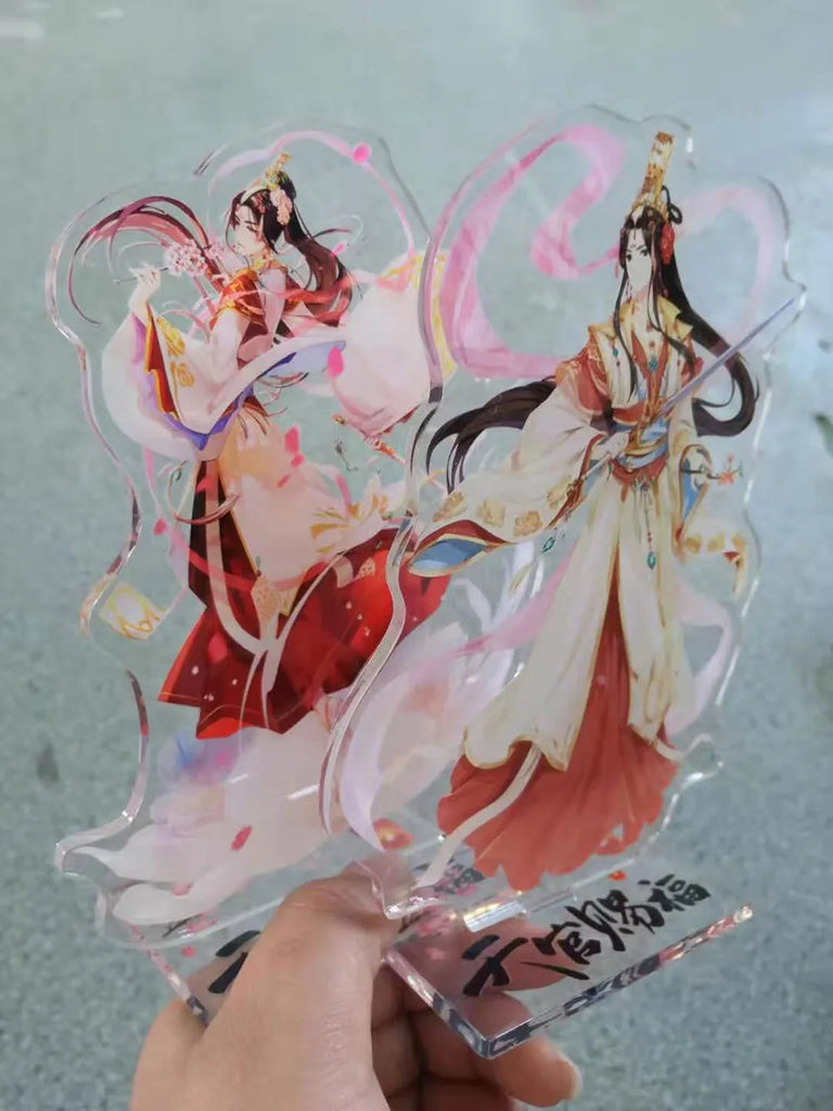 Heaven Blessing Standing Plate Anime Tian Guan Ci Fu Xielian Huacheng Figure Model Desk Decor Charming Gifts