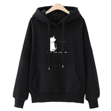 Load image into Gallery viewer, Streetwear Hoodies Fashion Women Sweatshirt Autumn Winter Long Sleeve Harajuku Hooded Sweater Korean Cartoon Cat sudadera mujer