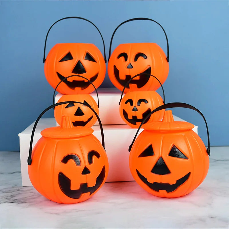 1/3pc Halloween Candy Bucket Pumpkin Bucket Portable Basket Kids Favor Trick Or Treat Bucket Halloween Party Decoration Supplies