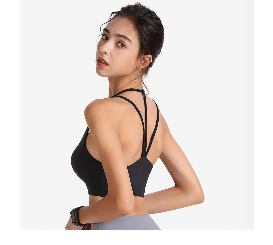 Fitness Bra Woman Plus Size XXL High Impact Push Up Shockproof Wireless Nylon Comfy Gym Running Workout Active Wear Sport Tops