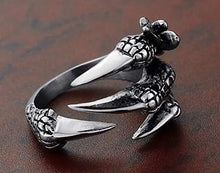 Load image into Gallery viewer, 1pcs Titanium Steel Eagle Dragon Claw Halloween Skull Ring Hot Selling Men&#39;s Domineering Opening Rock Animal Jewelry