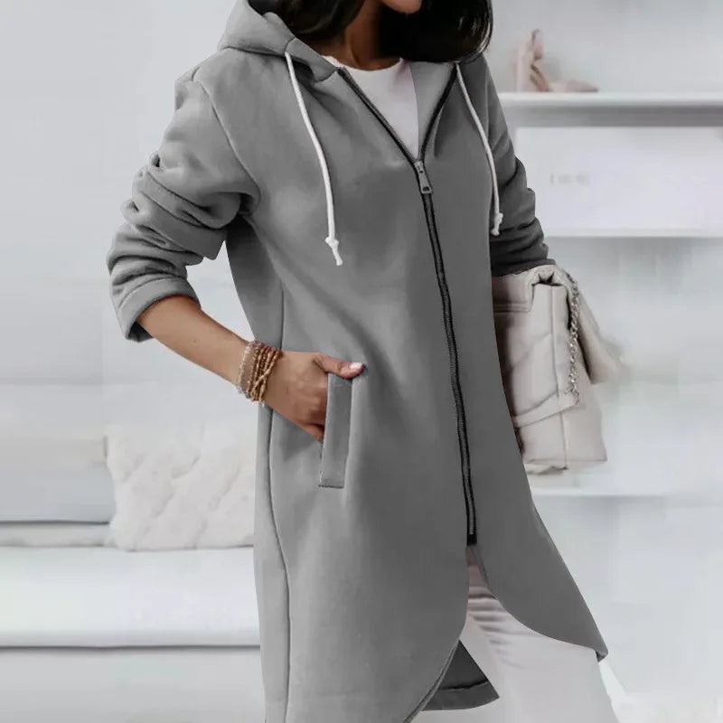 Women Causal Winter Overcoat Female Plus Sizes Hooded Pocket Cap Coat Outerwear Zipper Elegant  Jacket Casco Feminino