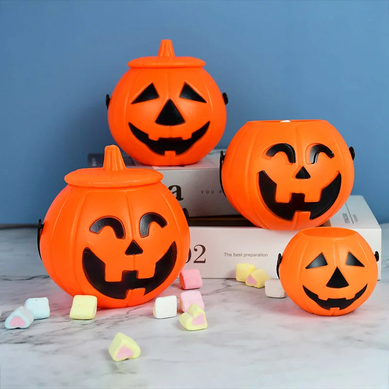 1/3pc Halloween Candy Bucket Pumpkin Bucket Portable Basket Kids Favor Trick Or Treat Bucket Halloween Party Decoration Supplies