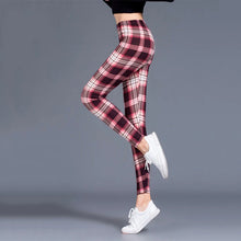 Load image into Gallery viewer, BornToGirl Y2K Streetwear Leggings Pants For Women Casual Slim High Waist Black Blue Red Brown Khaki Plaid Leggings Pants 2023