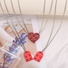 Load image into Gallery viewer, 2Pcs Heart Brick Couples Love Necklace For Lovers Women Men Lego Elements Friends Necklaces Valentines Gift Jewelry