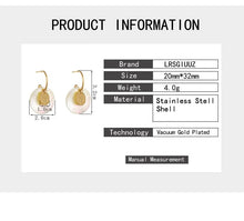 Load image into Gallery viewer, Stainless Steel Simple Retro Trendy Jewelry Round Concave Convex Irregular Coin Shell Double-layer Earrings For Women