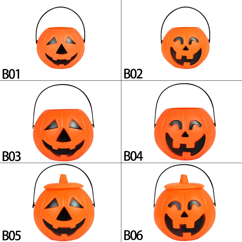 1/3pc Halloween Candy Bucket Pumpkin Bucket Portable Basket Kids Favor Trick Or Treat Bucket Halloween Party Decoration Supplies