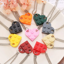 Load image into Gallery viewer, 2Pcs Heart Brick Couples Love Necklace For Lovers Women Men Lego Elements Friends Necklaces Valentines Gift Jewelry