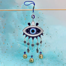 Load image into Gallery viewer, Lucky Eye Fatima Hamsa Hand Turkish Evil Eye Beads Tassel Wall Hanging Decor Alloy Decoration for Home Living Room Car BE51