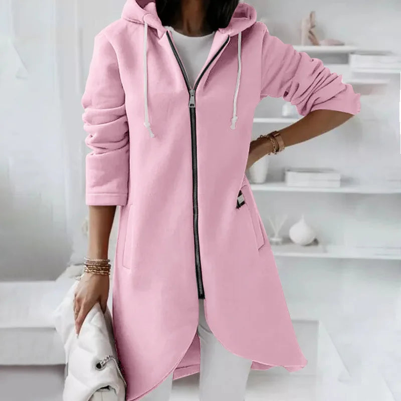 Women Causal Winter Overcoat Female Plus Sizes Hooded Pocket Cap Coat Outerwear Zipper Elegant  Jacket Casco Feminino