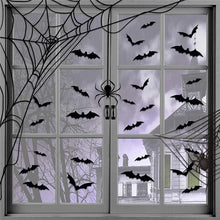 Load image into Gallery viewer, 12/24/48pcs Halloween Decoration Wall Stickers 3D Black PVC Bat Halloween Party Decoration Bar Scary Props Room kids toys Decor