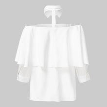 Load image into Gallery viewer, 2023 Celmia Women Off Shoulder White Tops Autumn Tunics Sexy Halter Shirt Fashion Blouse 3/4 Sleeve Casual Solid Elegant Blusas