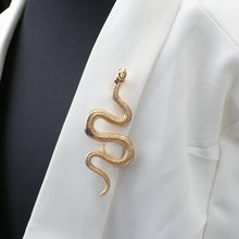 Load image into Gallery viewer, Unique Design Gold Color Snake Brooches Women Men Lady Luxury Metal Snake Animal Brooch Pins Party Casual Fashion Jewelry Gifts