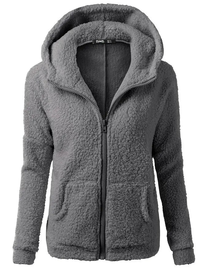 Autumn Winter Warm Jacket Women hoodie Hooded 2024 Casual Female Hoodies Sweatershirt Zipper Coat Solid Soft Fleece Women Coat