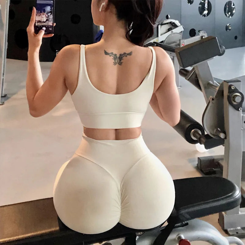 ASHEYWR Fitness Bubble Butt Leggings Women Push Up High Waist Elastic Legging Sexy Solid Workout Leggings Ankle-Length Female