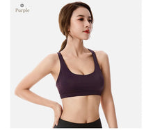 Load image into Gallery viewer, Fitness Sports Bra for Women Push Up Wirefree Padded Crisscross Strappy Running Gym Training Workout Yoga Underwear Crop Tops