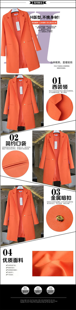 2023 Spring Autumn Blazers Coats Women Clothing Long Sleeve Suit Jackets Casual Tops Female Slim Blazers Long Windbreaker Coat