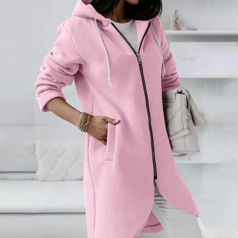 Women Causal Winter Overcoat Female Plus Sizes Hooded Pocket Cap Coat Outerwear Zipper Elegant  Jacket Casco Feminino