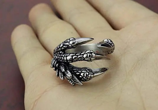 1pcs Titanium Steel Eagle Dragon Claw Halloween Skull Ring Hot Selling Men's Domineering Opening Rock Animal Jewelry