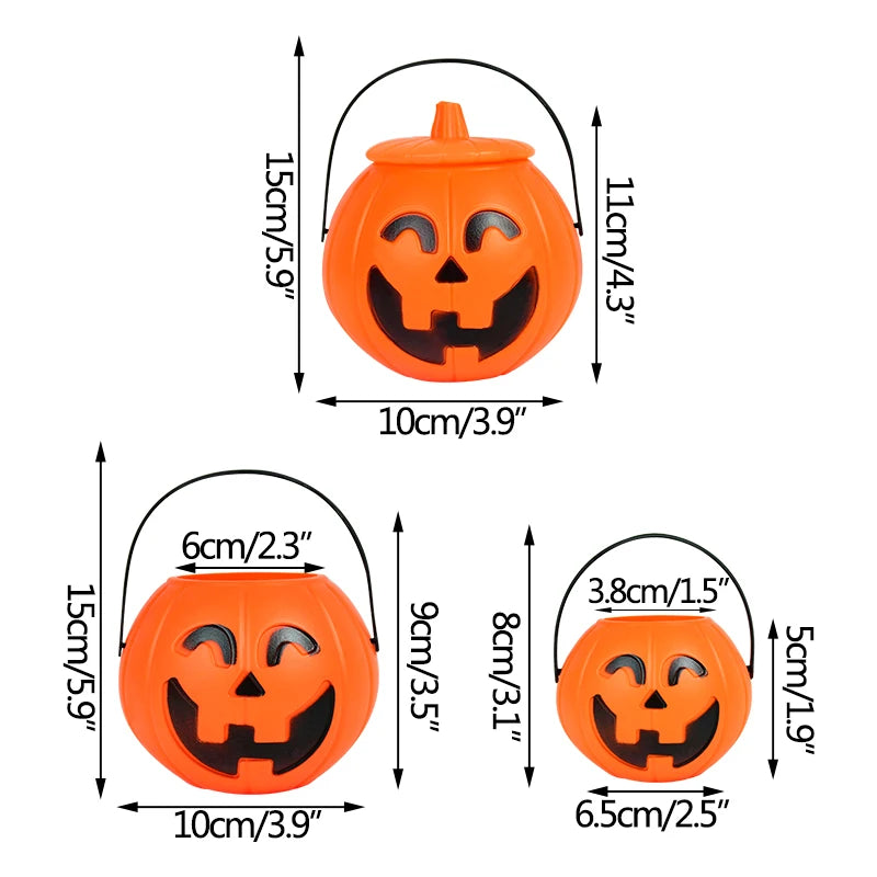 1/3pc Halloween Candy Bucket Pumpkin Bucket Portable Basket Kids Favor Trick Or Treat Bucket Halloween Party Decoration Supplies