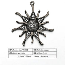 Load image into Gallery viewer, ZHUKOU CZ crystal gold color Sun flower Charms Pendants for women DIY Jewelry making findings supplies wholesale VD286