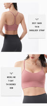 Load image into Gallery viewer, SOISOU Nylon Sexy Top Women Bra Gym Sports Yoga Fitness Bra For Women Elastic Breathable Female Underwear Chest Pad Removable