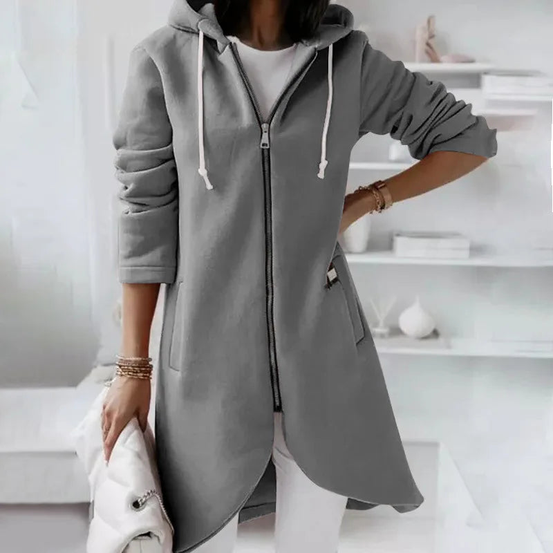 Women Causal Winter Overcoat Female Plus Sizes Hooded Pocket Cap Coat Outerwear Zipper Elegant  Jacket Casco Feminino