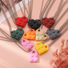 Load image into Gallery viewer, 2Pcs Heart Brick Couples Love Necklace For Lovers Women Men Lego Elements Friends Necklaces Valentines Gift Jewelry