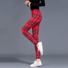 Load image into Gallery viewer, BornToGirl Y2K Streetwear Leggings Pants For Women Casual Slim High Waist Black Blue Red Brown Khaki Plaid Leggings Pants 2023