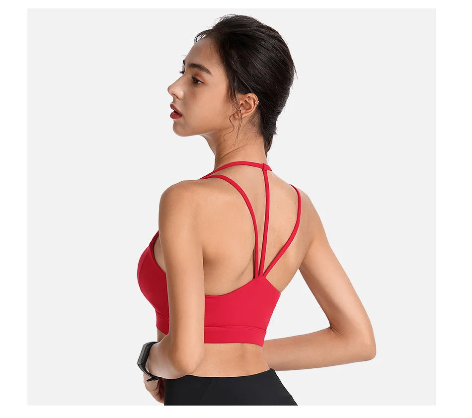 Fitness Bra Woman Plus Size XXL High Impact Push Up Shockproof Wireless Nylon Comfy Gym Running Workout Active Wear Sport Tops