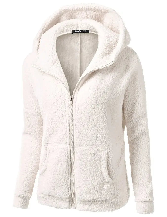 Autumn Winter Warm Jacket Women hoodie Hooded 2024 Casual Female Hoodies Sweatershirt Zipper Coat Solid Soft Fleece Women Coat