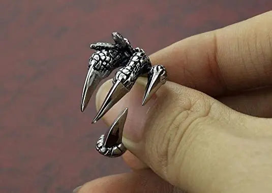 1pcs Titanium Steel Eagle Dragon Claw Halloween Skull Ring Hot Selling Men's Domineering Opening Rock Animal Jewelry