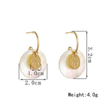 Load image into Gallery viewer, Stainless Steel Simple Retro Trendy Jewelry Round Concave Convex Irregular Coin Shell Double-layer Earrings For Women