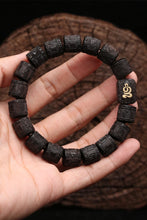 Load image into Gallery viewer, Authentic Natural Ebony Tibetan Six-Character Mantra Tibetan Prayer Wheel Bracelet 15mm Unisex Bracelet