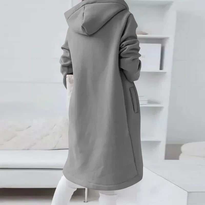 Women Causal Winter Overcoat Female Plus Sizes Hooded Pocket Cap Coat Outerwear Zipper Elegant  Jacket Casco Feminino