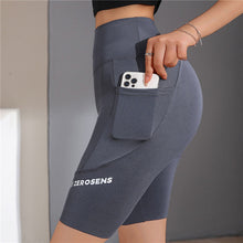 Load image into Gallery viewer, Women&#39;S Gym Short Leggings With Pockets Outdoor Cycling Gym Fitness Push Up Hip Lift Pants Seamless Elastic High Waist Tights