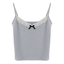 Load image into Gallery viewer, New Knitted Crop Top For Women Solid Color Lace Sling Tops Knitwear Tank Top Female Sexy Slim Camisole Sweet Short Beau Back Top