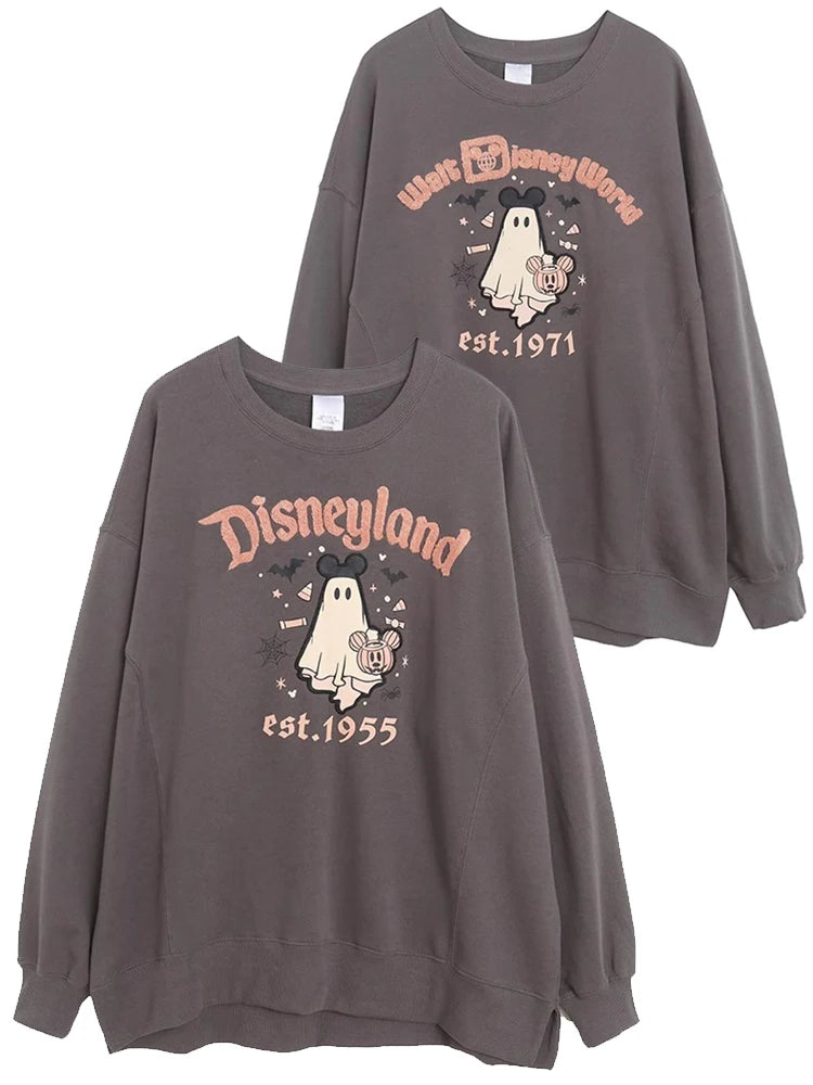 Disneyland Walt Disney World Castle Letter Halloween Party Villains The Nightmare Before Christmas Sweatshirt Women Jumper Tops