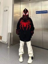 Load image into Gallery viewer, Embroideried Spider Full Zip Up Hoodies Women Men Long Sleeve Loose Jacket Hood Shirt Harajuku Hip Hop Streetwear Y2K Sweatshirt