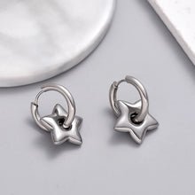 Load image into Gallery viewer, Classic Stainless Steel Heart Star Hoop Earrings For Women Punk Hip Hop Gold Silver Color Y2K Jewelry Female Earrings oorbellen