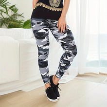 Load image into Gallery viewer, Camouflage Print White Gray Women Blazer Leggings High Elastic Slim fit Tight Cropped Pants