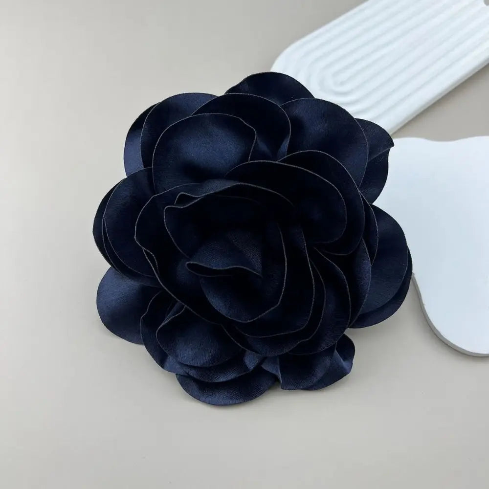 19CM Brooch Handmade Clothing Accessory Satin Large Flower Lapel Pin French Ornamental Pin