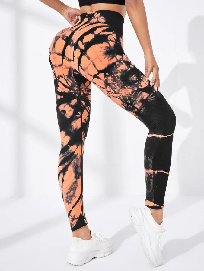 Seamless Tie Dye Leggings Women for Fitness Yoga Pants Push Up Workout Sports Legging High Waist Tights Gym Ladies Clothing